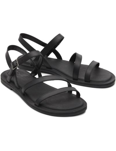 Leather Strappy Flat Sandals